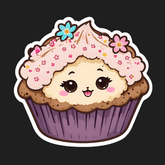 Cute Cupcake Sticker - Vibrant & Adorable - Heat Press Transfer