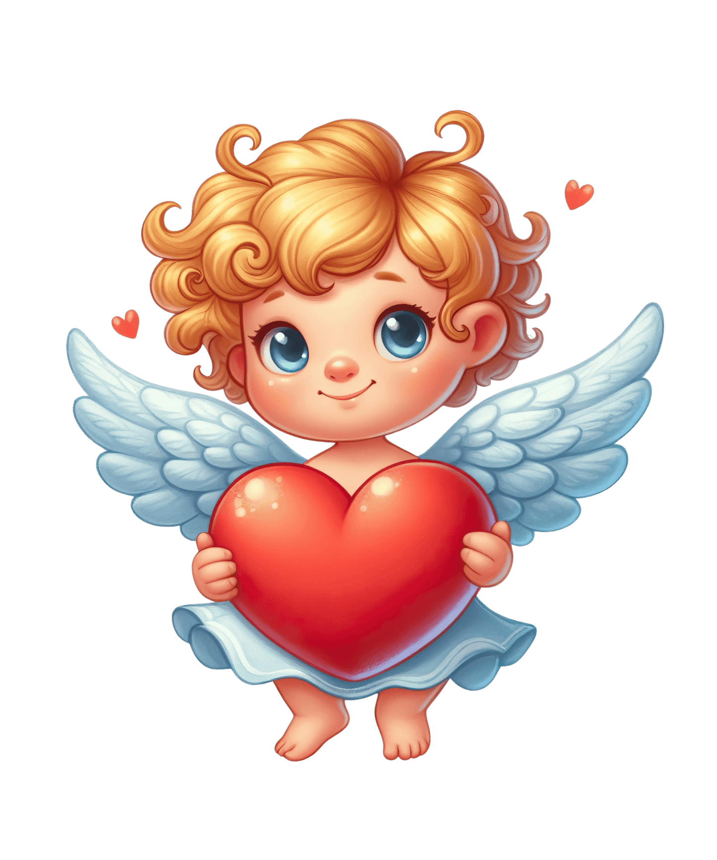 Cute Cupid Valentine's Day Heart Design - DTF Ready To Press - Heat Press Transfer