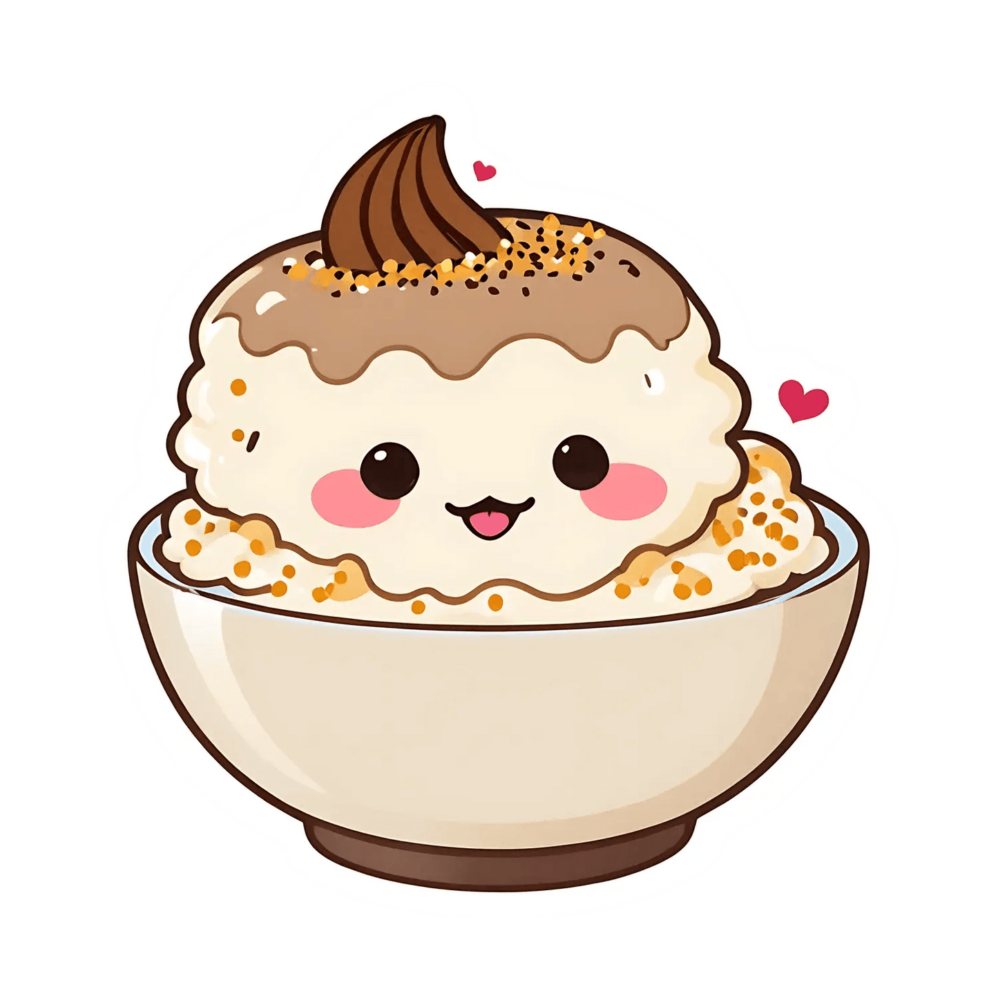 Cute Dessert Bowl - Sticker - Heat Press Transfer