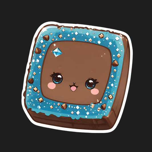 Cute Dessert UV Sticker - Adorable Chocolate Blue Sprinkle - Heat Press Transfer