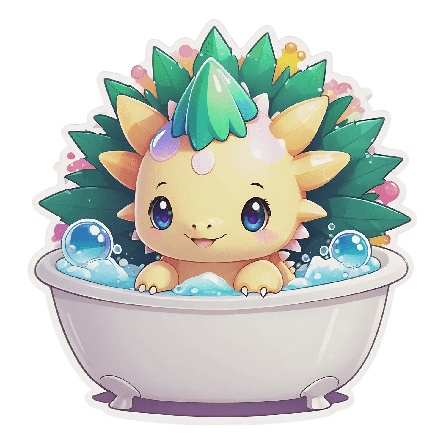 Cute Dinosaur Bath - Sticker - Heat Press Transfer