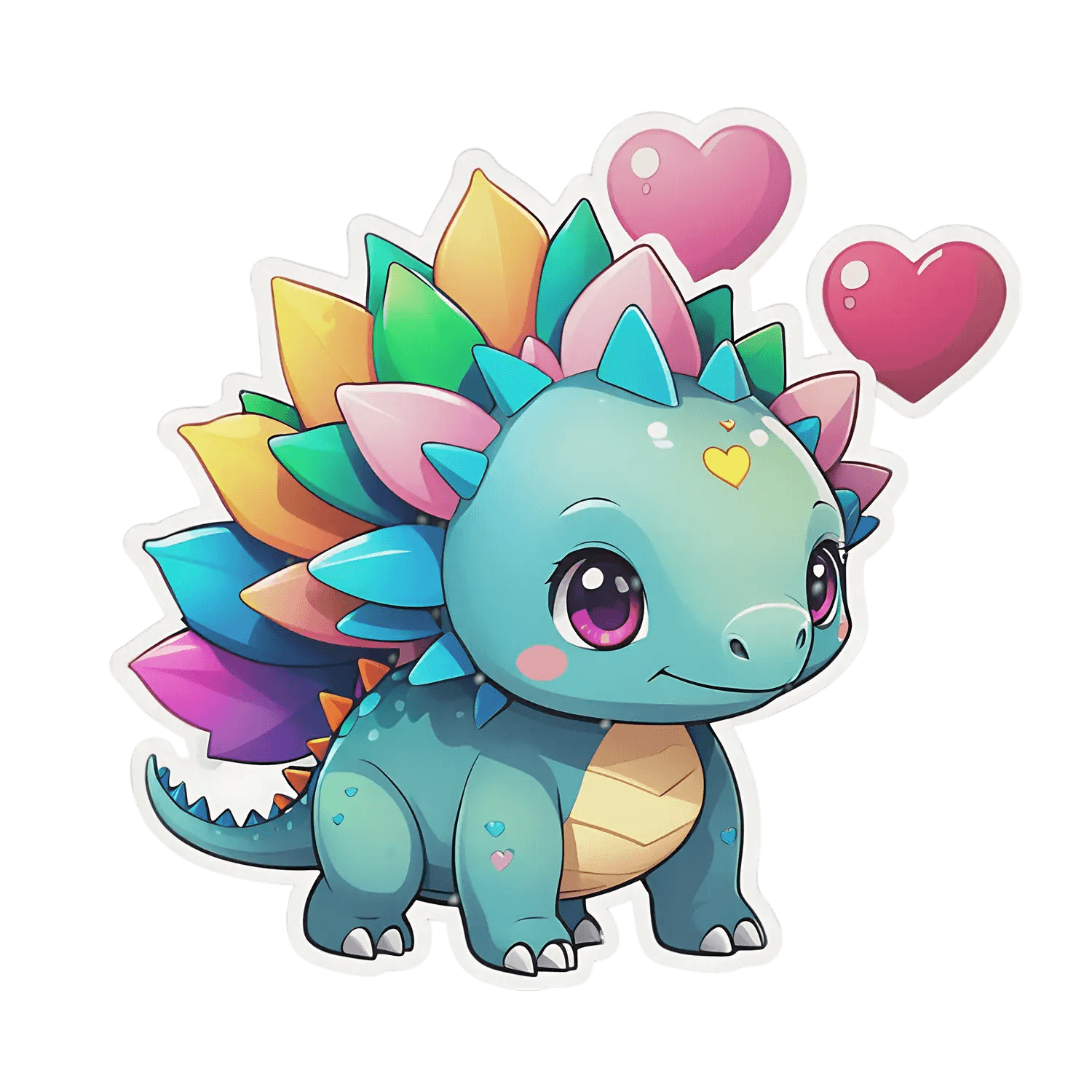 Cute Dinosaur - Colorful Sticker - Heat Press Transfer