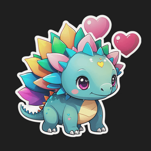 Cute Dinosaur - Colorful Sticker - Heat Press Transfer
