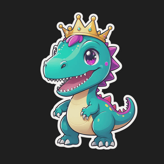 Cute Dinosaur Crown - Sticker - Heat Press Transfer