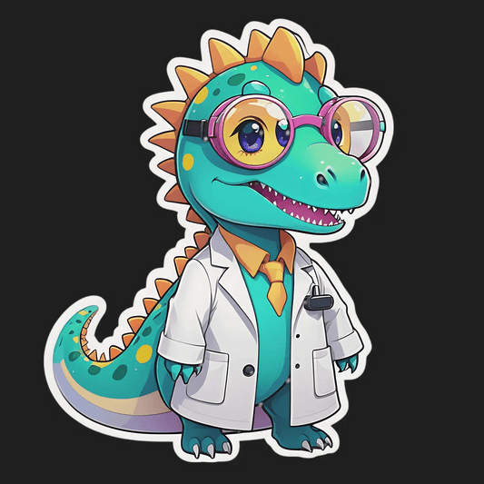 Cute Dinosaur Doctor - UV DTF Sticker - Heat Press Transfer