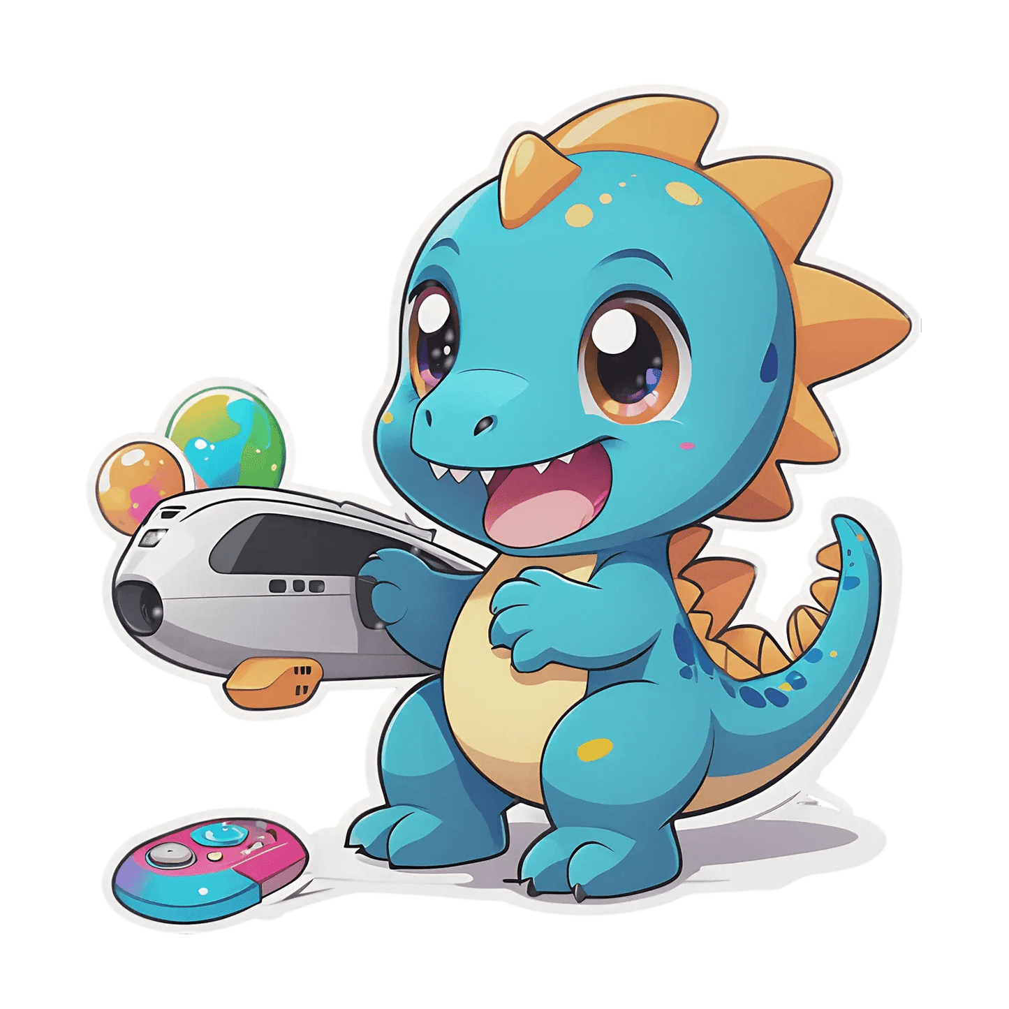 Cute Dinosaur Gamer - Sticker - Heat Press Transfer