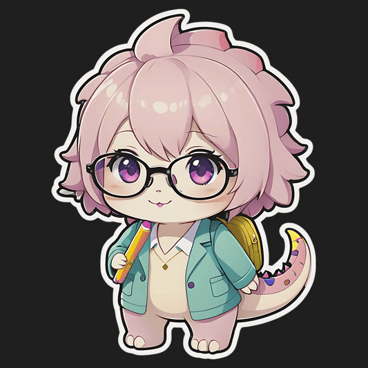 Cute Dinosaur Girl - Sticker - Heat Press Transfer