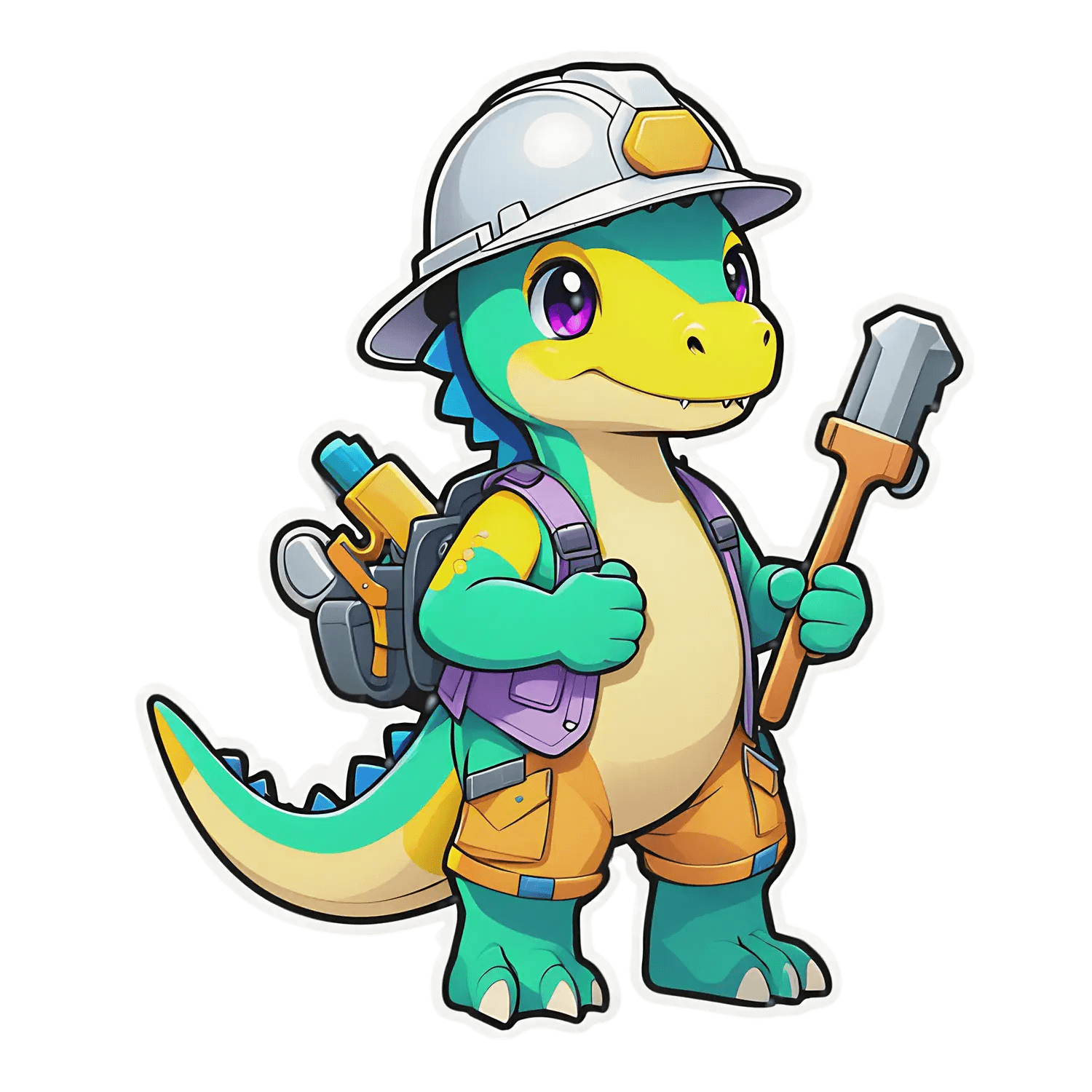 Cute Dinosaur - Handyman Sticker - Heat Press Transfer