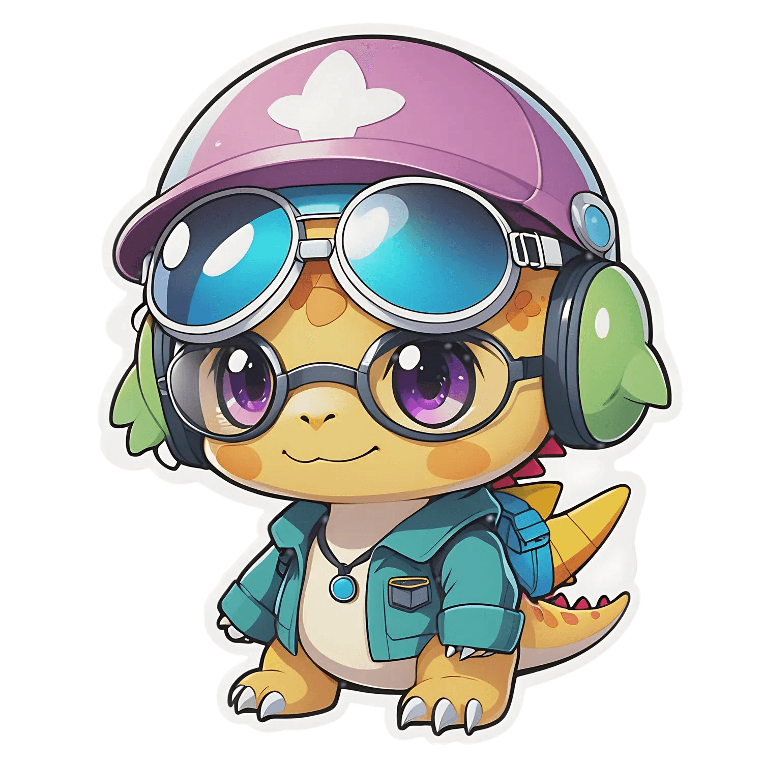 Cute Dinosaur Pilot - Sticker - Heat Press Transfer