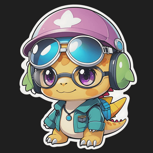 Cute Dinosaur Pilot - Sticker - Heat Press Transfer