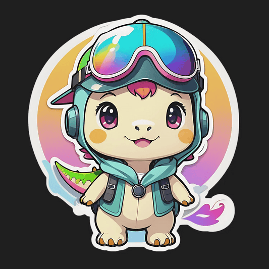 Cute Dinosaur Pilot - UV DTF Sticker - Heat Press Transfer
