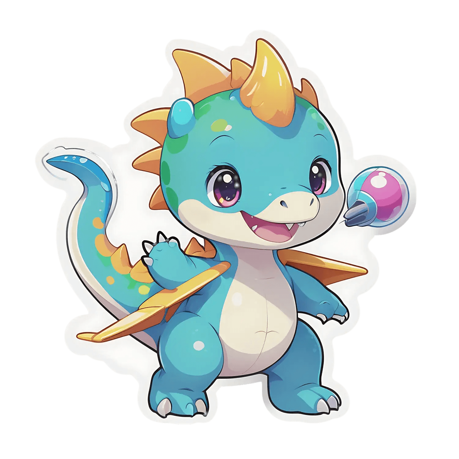 Cute Dinosaur Sticker - Adorable UV DTF - Heat Press Transfer