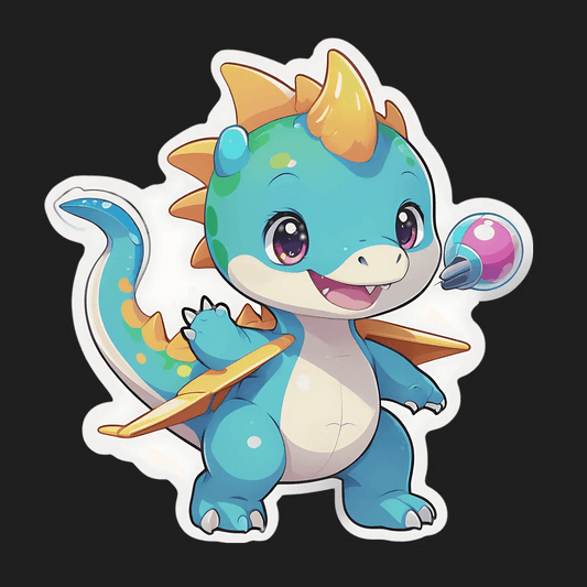 Cute Dinosaur Sticker - Adorable UV DTF - Heat Press Transfer