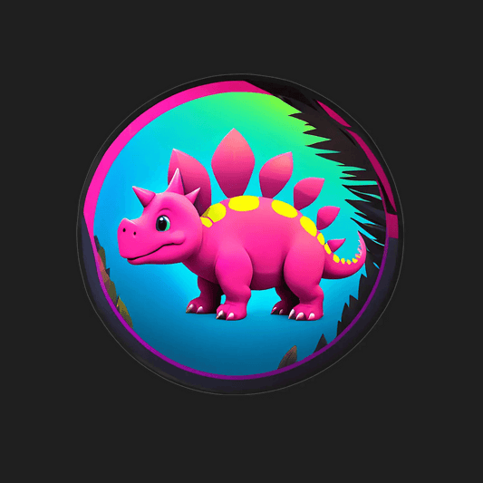 Cute Dinosaur Sticker - Bright & Colorful - Heat Press Transfer