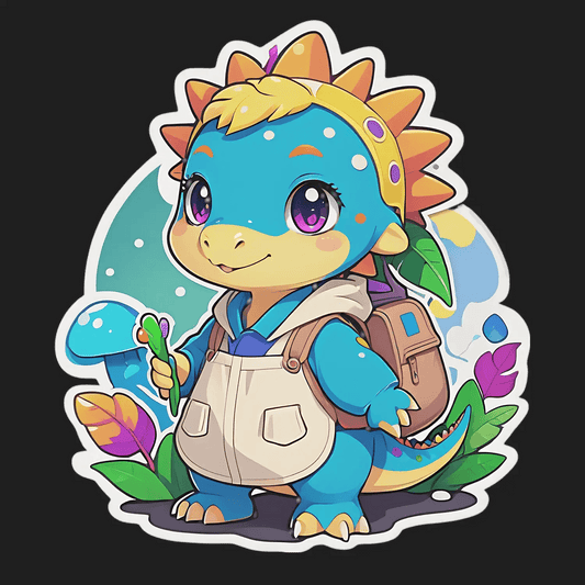 Cute Dinosaur Sticker - Colorful Kids Decor - Heat Press Transfer