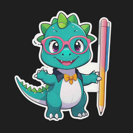 Cute Dinosaur Sticker - Colorful and Friendly - Heat Press Transfer