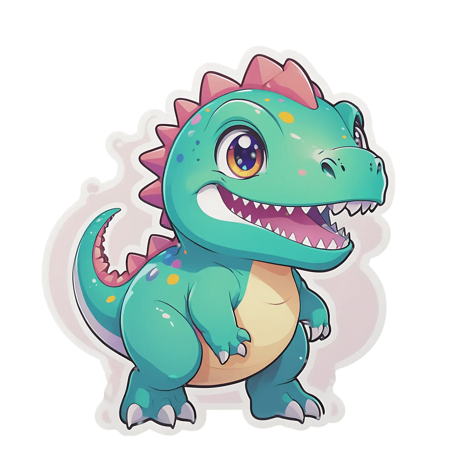 Cute Dinosaur Sticker - Colorful and Fun - Heat Press Transfer