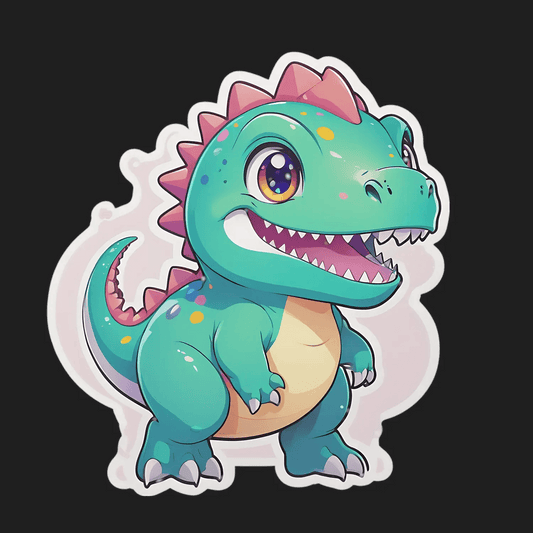Cute Dinosaur Sticker - Colorful and Fun - Heat Press Transfer