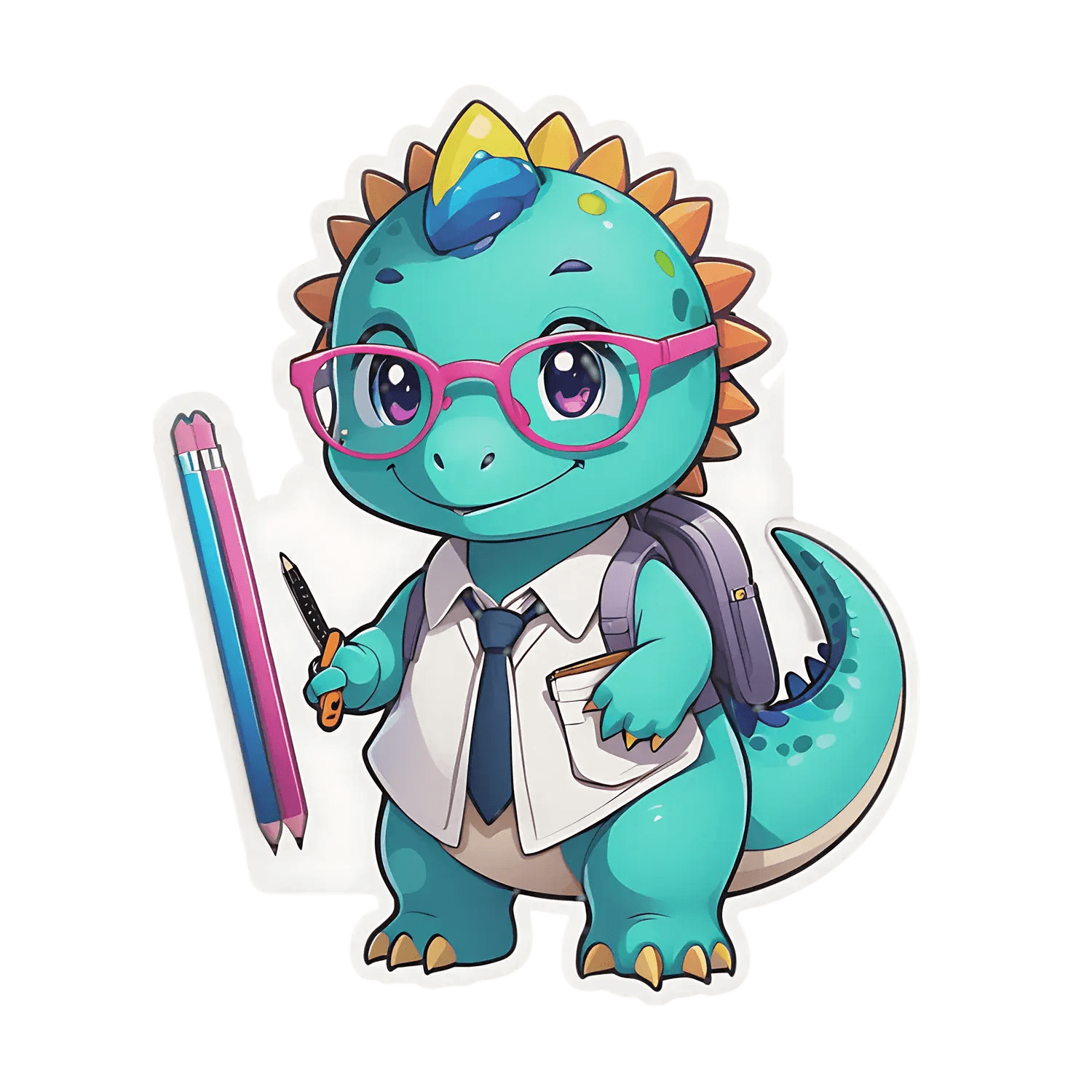 Cute Dinosaur Sticker - Student Essentials UV DTF - Heat Press Transfer