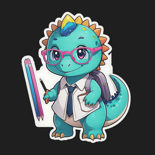 Cute Dinosaur Sticker - Student Essentials UV DTF - Heat Press Transfer