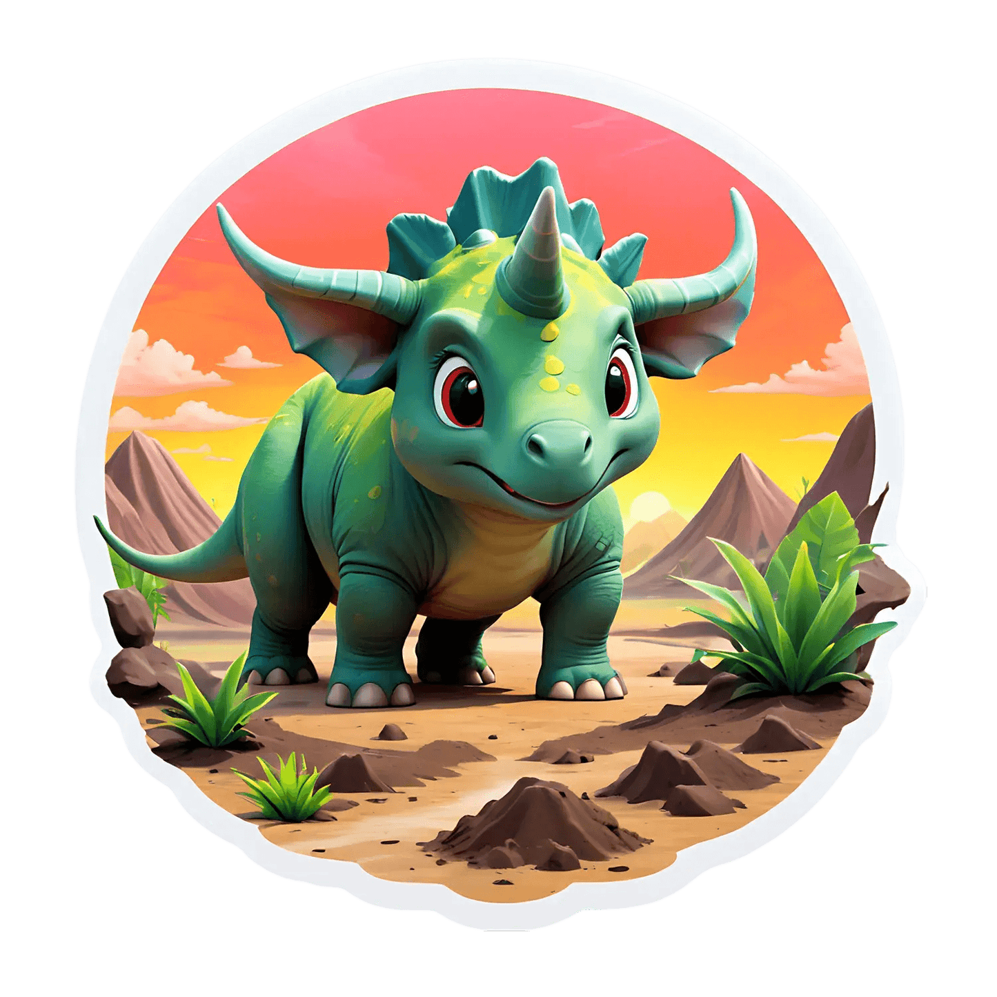 Cute Dinosaur Sticker - UV DTF Adhesive - Heat Press Transfer