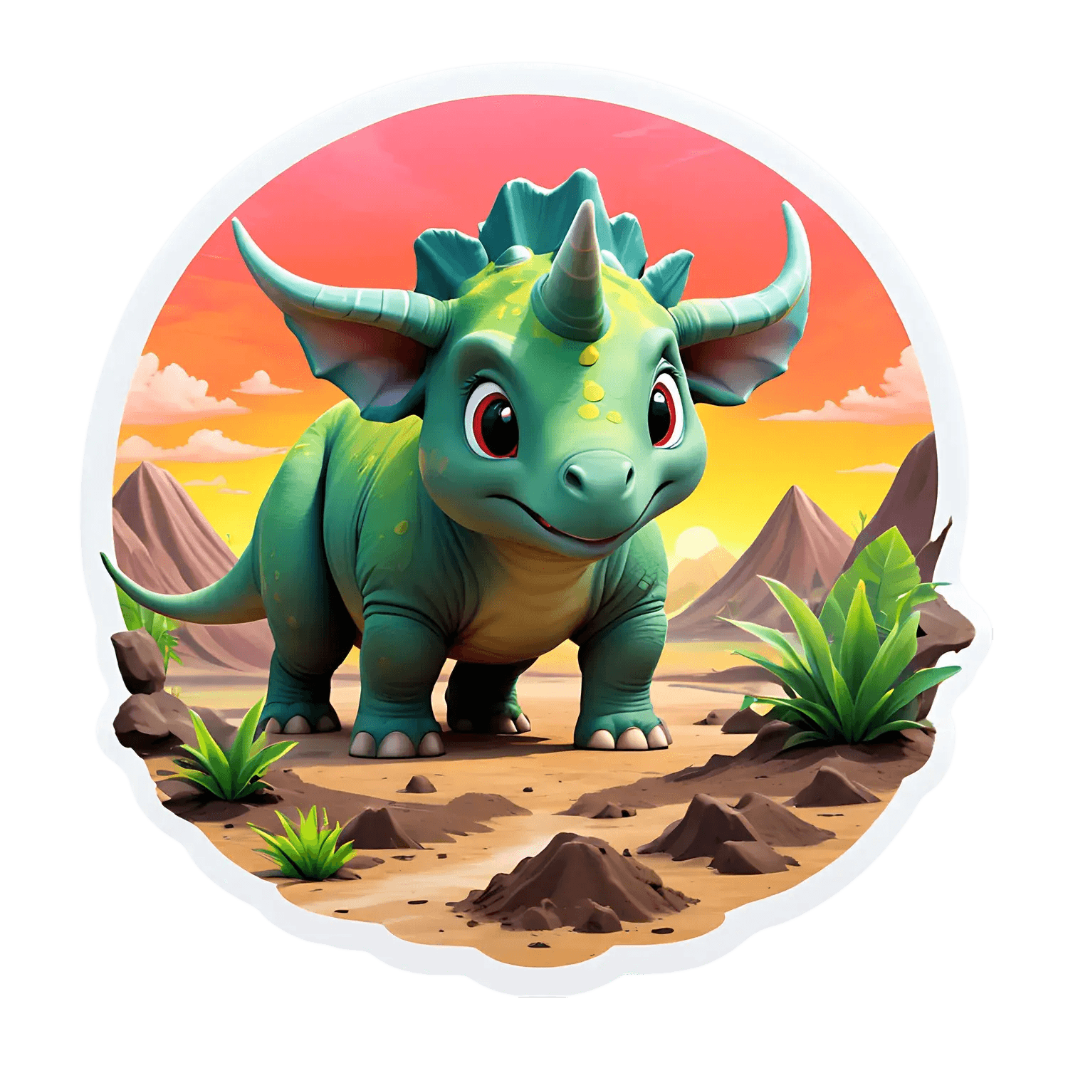 Cute Dinosaur Sticker - UV DTF Adhesive - Heat Press Transfer