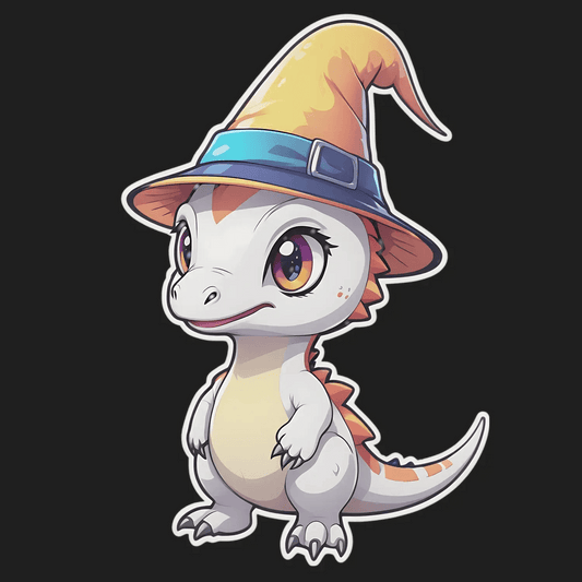 Cute Dinosaur Wizard - Sticker - Heat Press Transfer