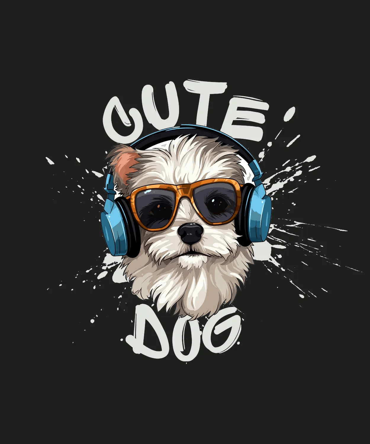 Cute Dog Music - DTF Ready to Press - Heat Press Transfer