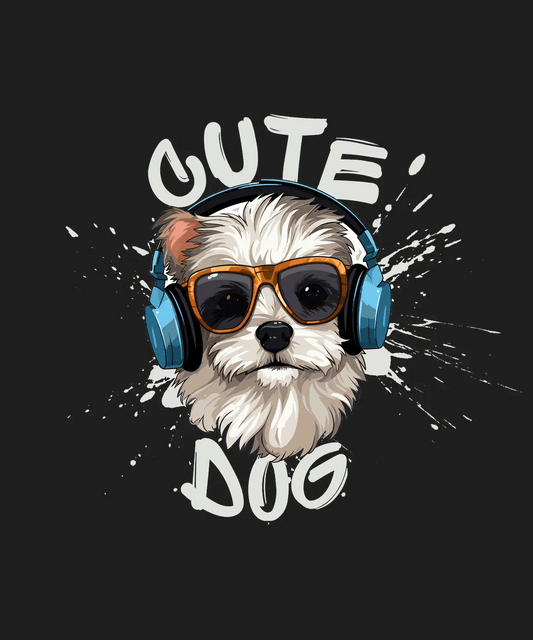 Cute Dog Music - DTF Ready to Press - Heat Press Transfer
