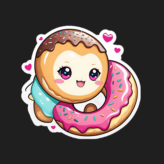Cute Donut Character - Sticker - Heat Press Transfer
