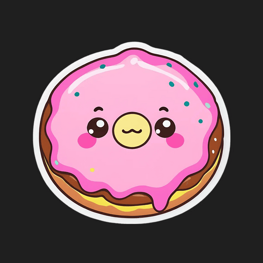 Cute Donut Sticker - UV DTF Cute Sticker - Heat Press Transfer