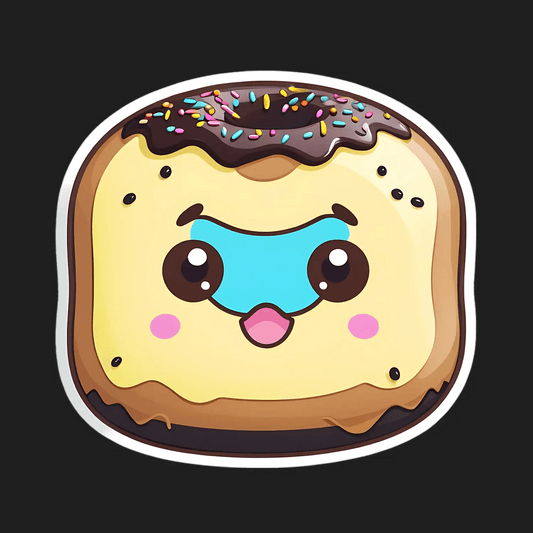 Cute Donut Sticker - Unique UV DTF Design - Heat Press Transfer