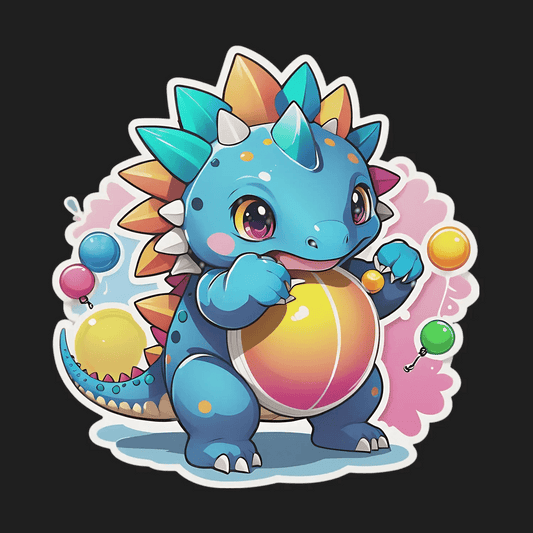 Cute Dragon Sticker - Colorful Fantasy Decor - Heat Press Transfer