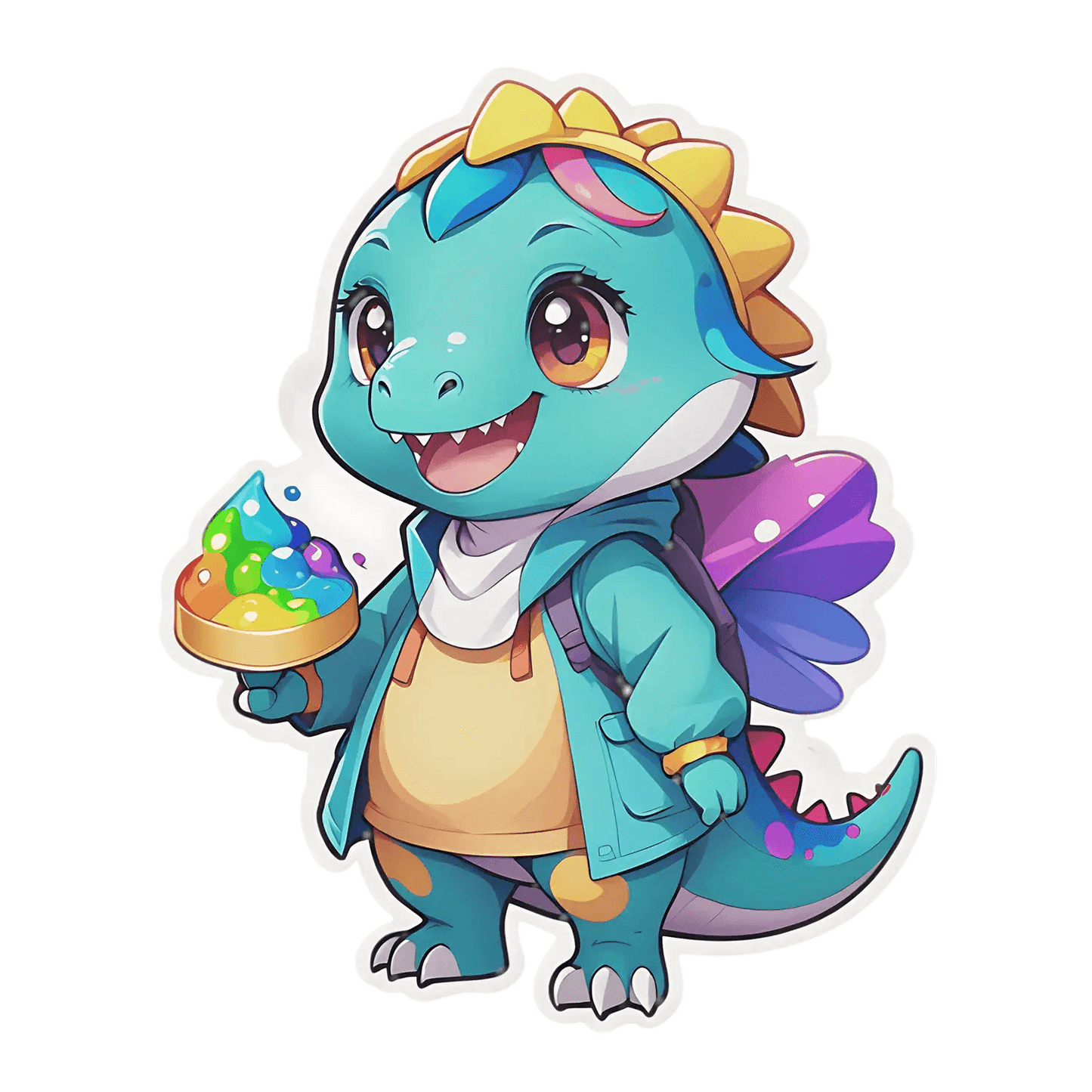 Cute Dragon Sticker - Colorful Fantasy Design - Heat Press Transfer