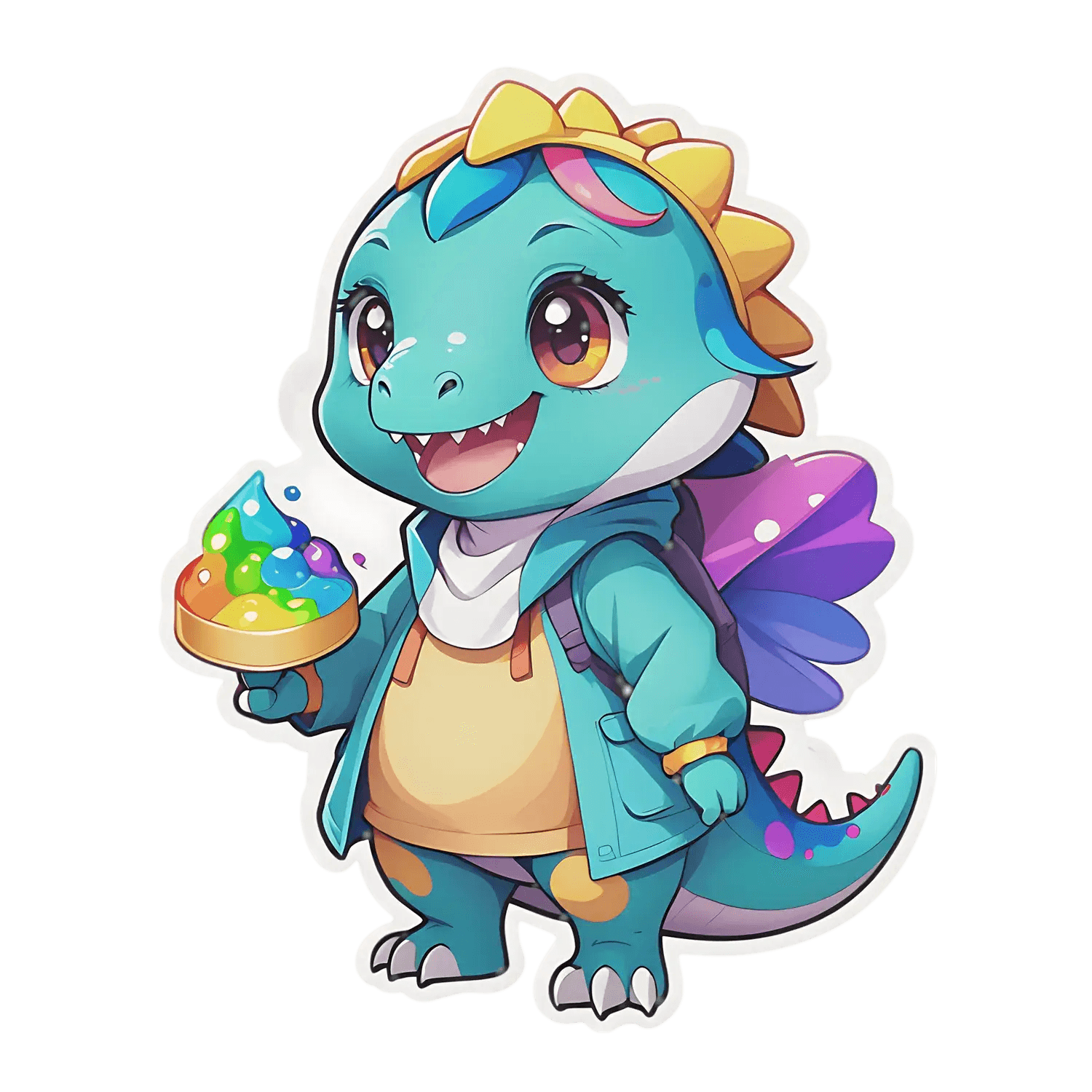 Cute Dragon Sticker - Colorful Fantasy Design - Heat Press Transfer