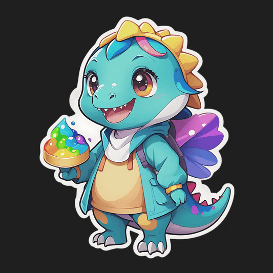 Cute Dragon Sticker - Colorful Fantasy Design - Heat Press Transfer