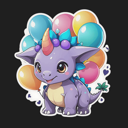 Cute Dragon Sticker - UV DTF Balloon Art - Heat Press Transfer
