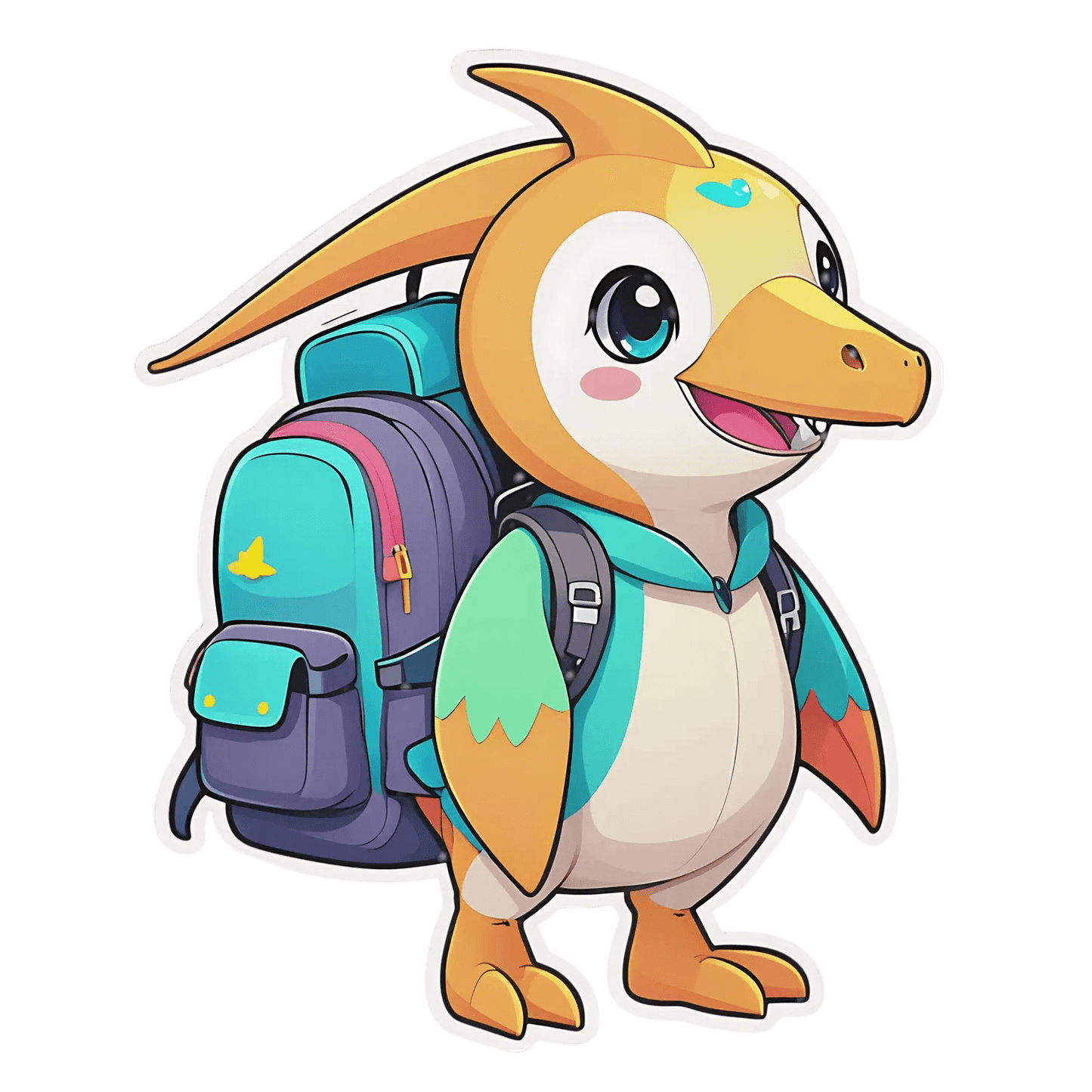 Cute Duckling Backpack - Sticker - Heat Press Transfer