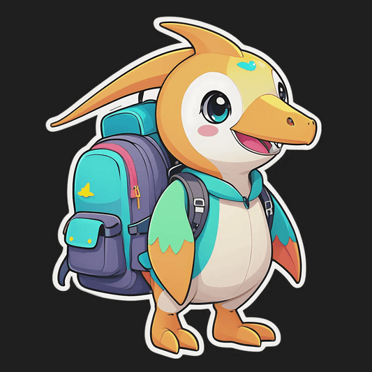 Cute Duckling Backpack - Sticker - Heat Press Transfer