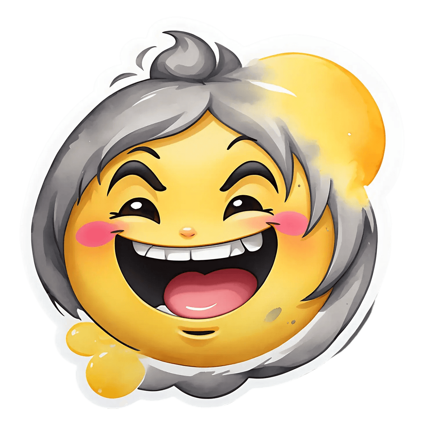 Cute Emoji Grandma - UV DTF Sticker - Heat Press Transfer