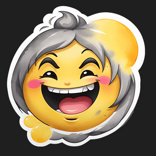 Cute Emoji Grandma - UV DTF Sticker - Heat Press Transfer