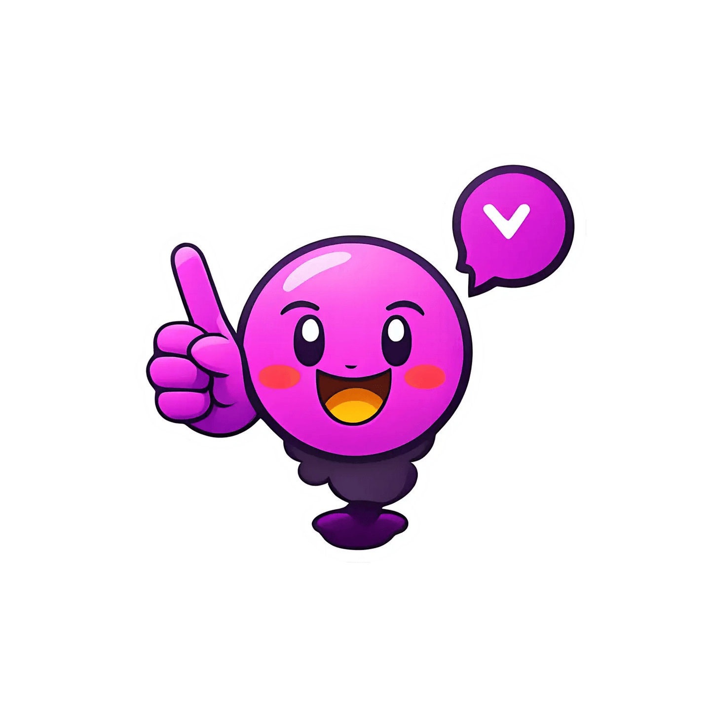 Cute Emoji Sticker - Cheerful Purple Character - Heat Press Transfer