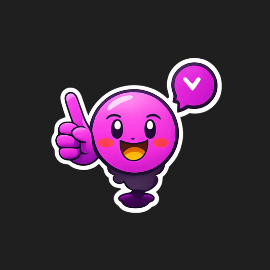 Cute Emoji Sticker - Cheerful Purple Character - Heat Press Transfer