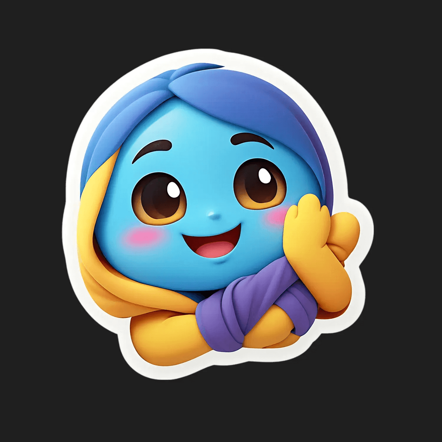 Cute Emoji Sticker - Vibrant Colors - Heat Press Transfer