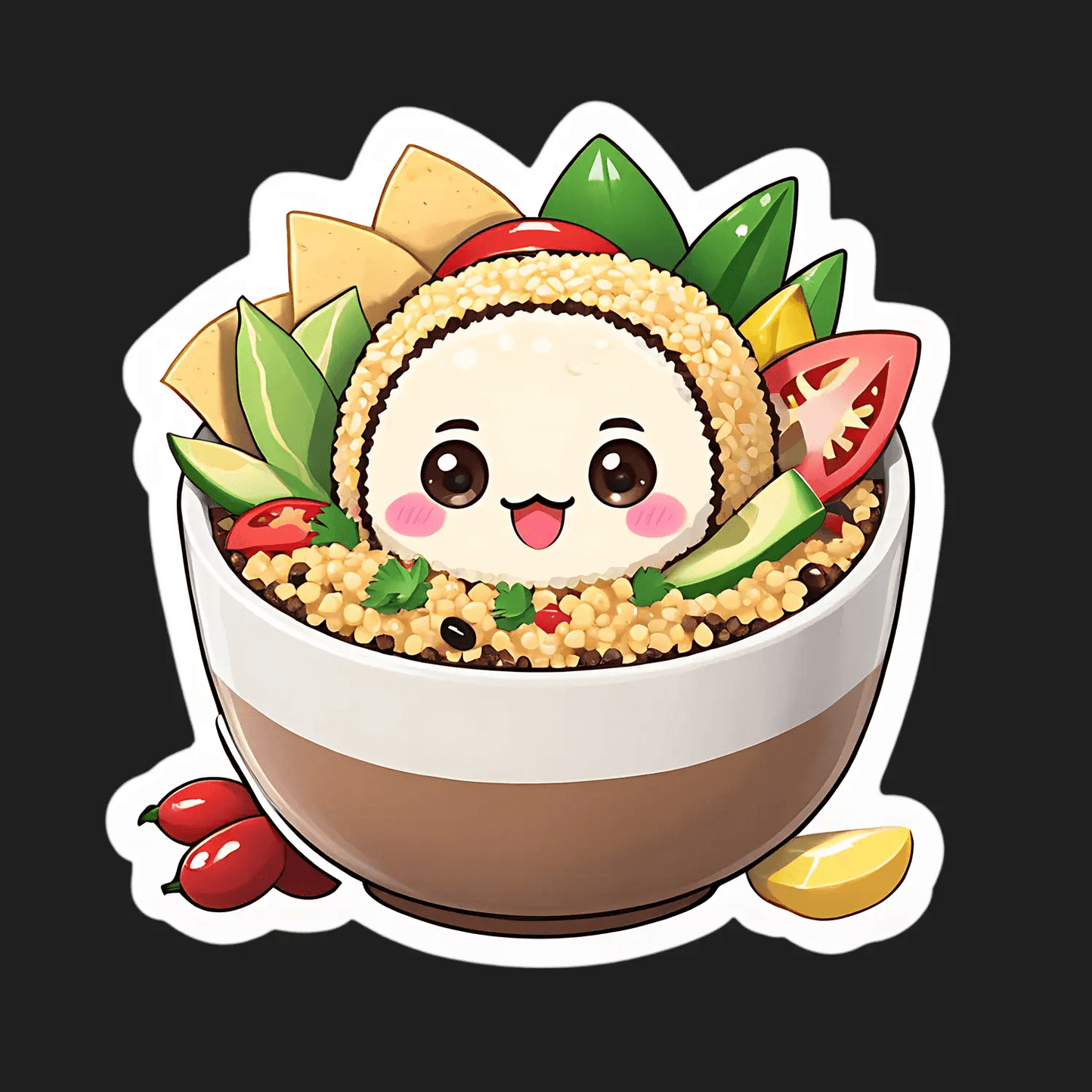 Cute Food Bowl - Sticker - Heat Press Transfer