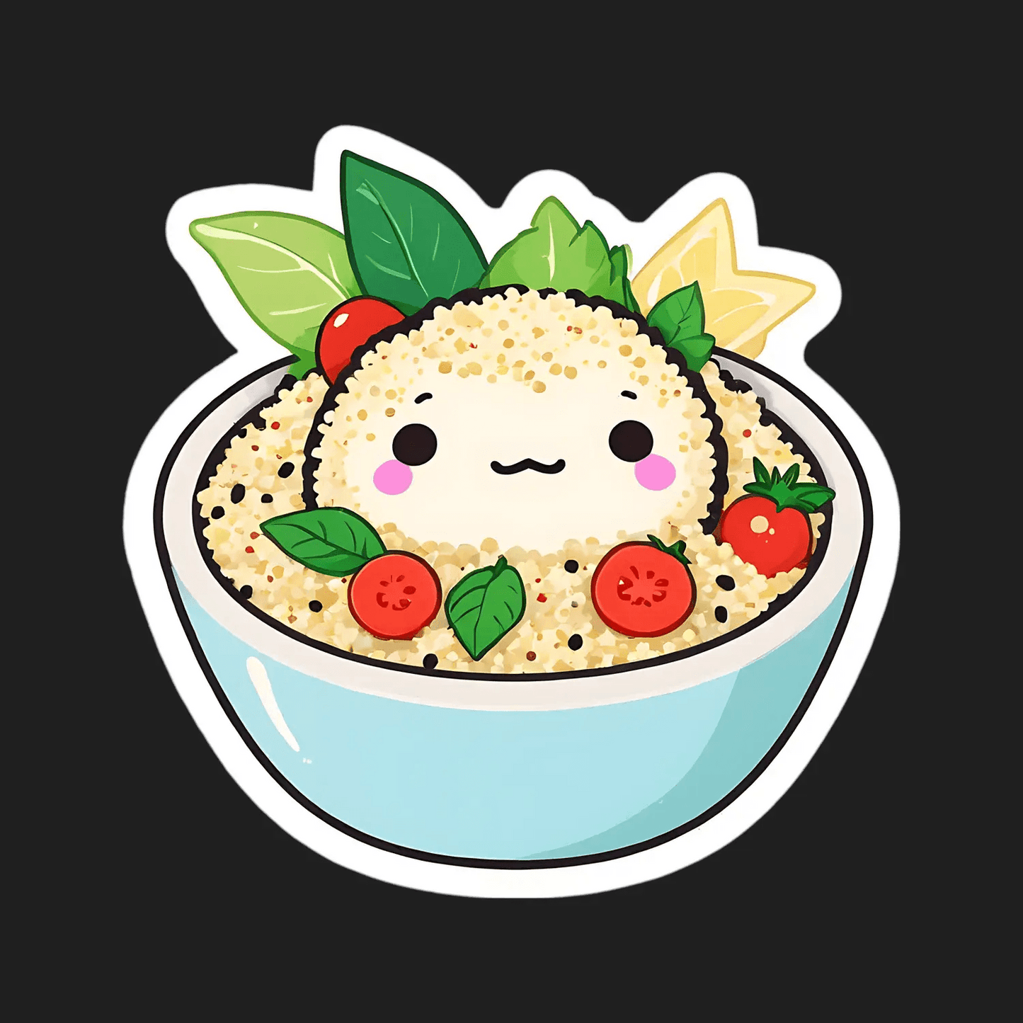 Cute Food Bowl - UV DTF Sticker - Heat Press Transfer