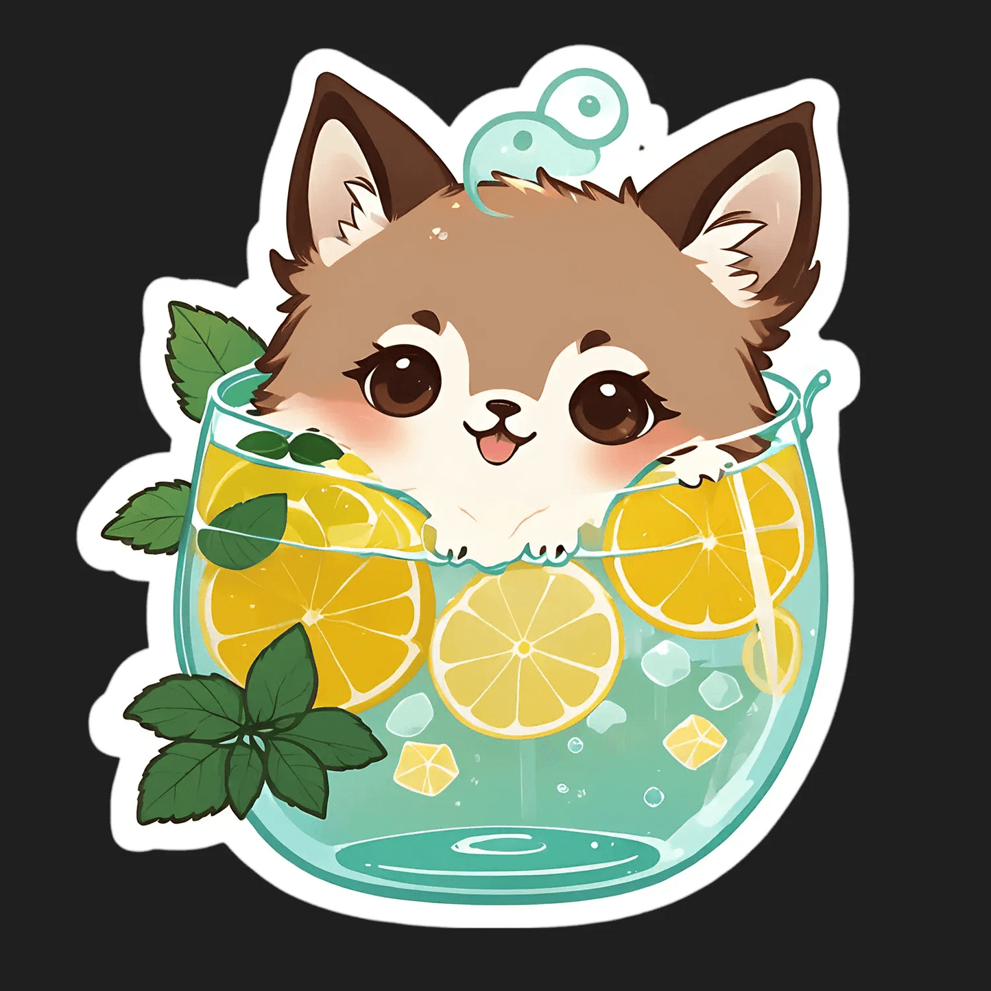 Cute Fox Lemonade - UV DTF Sticker - Heat Press Transfer