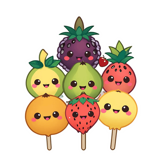 Cute Fruit Faces - Sticker - Heat Press Transfer