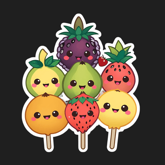 Cute Fruit Faces - Sticker - Heat Press Transfer