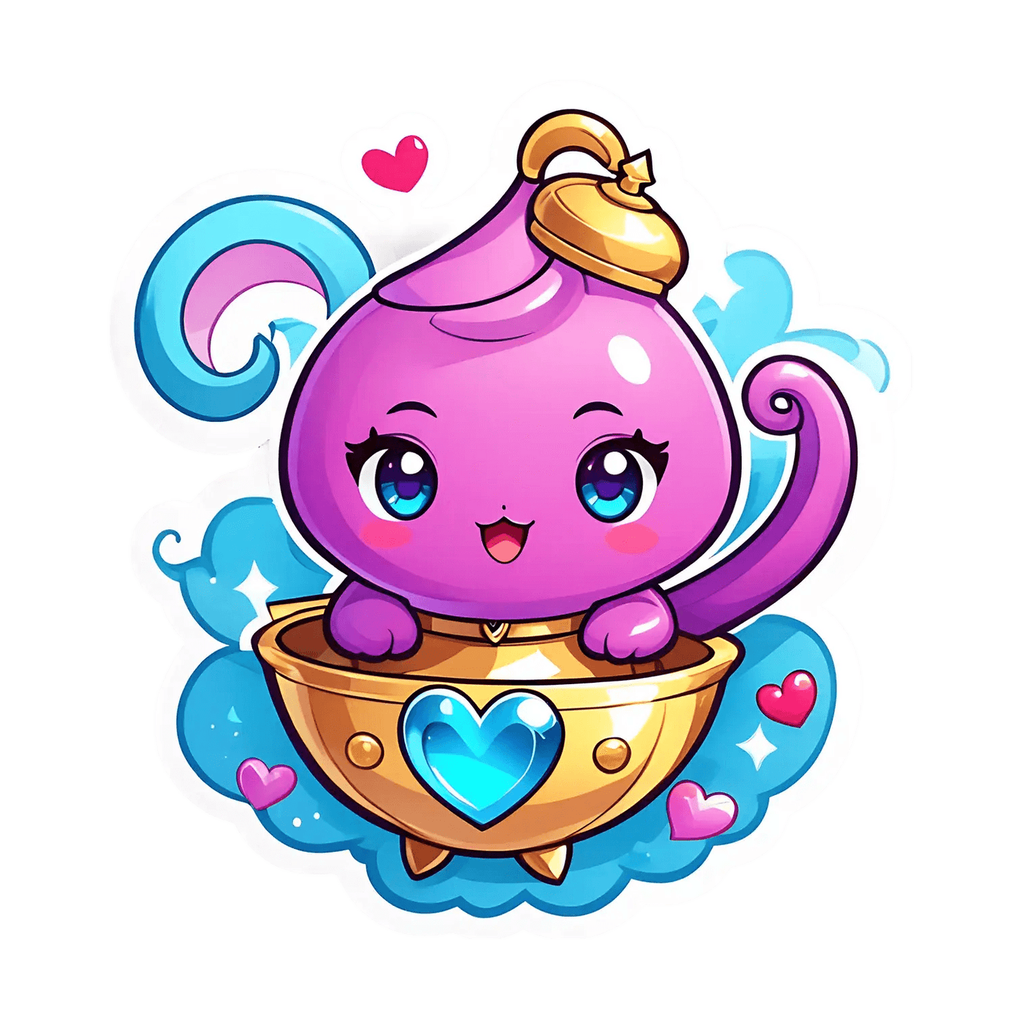 Cute Genie Lamp - Sticker - Heat Press Transfer